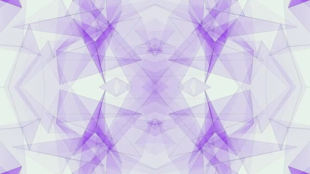 Abstract symmetrical PURPLE poligon shape net shiny cloud animation background new quality dynamic technology motion colorful video footage — Stock Video