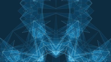 Soyut simetrik mavi çokgen şekli net parlak bulut animasyon arka plan yeni kalite Dinamik teknoloji hareket renkli video görüntüleri