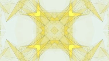 Soyut simetrik sarı poligon şekil net bulut animasyon arka plan yeni kalite Dinamik teknoloji hareket renkli video görüntüleri