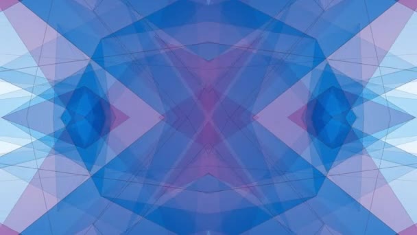 Abstrakt symmetrisch blau lila Polygon sternförmig Netz glänzend Wolke Animation Hintergrund neue Qualität dynamische Technologie Bewegung bunt Videomaterial — Stockvideo