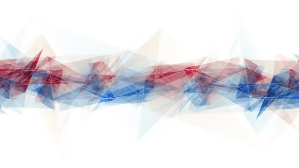 抽象的蓝色红色多边形星形网闪亮的云动画背景新质量动态技术运动彩色视频画面 — 图库视频影像