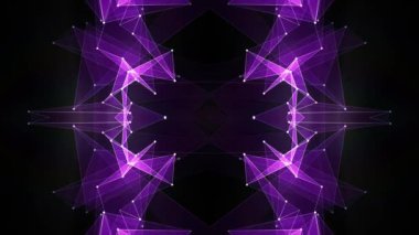 Soyut simetrik mor poligon şekil net parlak bulut animasyon arka plan yeni kalite Dinamik teknoloji hareket renkli video görüntüleri