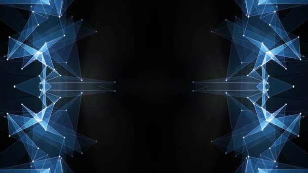抽象的な対称的な青のポリゴン形状純光沢のあるクラウド アニメーション背景新しい品質ダイナミック テクノロジー モーション カラフルな映像 — ストック動画