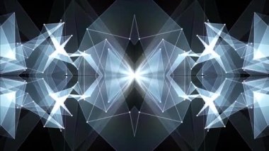 Soyut simetrik beyaz çokgen şekli net parlak bulut animasyon arka plan yeni kalite Dinamik teknoloji hareket renkli video görüntüleri