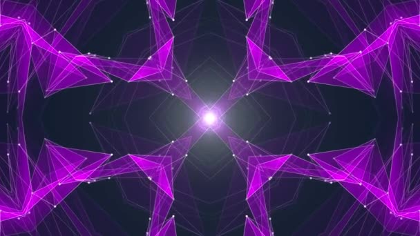 Abstracto simétrico PURPLE poligon forma red brillante nube animación fondo nueva calidad dinámica tecnología movimiento colorido vídeo metraje — Vídeos de Stock