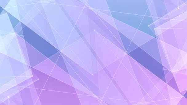 抽象对称蓝紫色多边形形状网闪亮云动画背景新质量动态技术运动彩色视频画面 — 图库视频影像