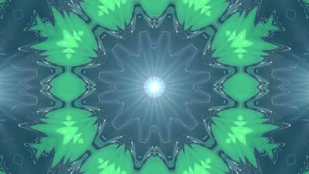 Digitális szimmetrikus energia neon zöld mozgó fényes animációs háttér új egyedülálló minőségű művészeti elegáns színes örömteli hűvös szép mozgás dinamikus gyönyörű videofelvétel — Stock videók
