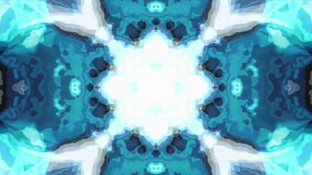 Digital turbulenta energía neón AZUL pintura simétrica nube suave movimiento ondulante animación fondo nuevo arte de calidad única elegante colorido alegre fresco agradable movimiento dinámico hermoso vídeo metraje — Vídeos de Stock