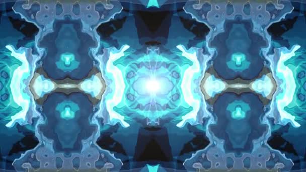 Cyfrowy burzliwe energii neon niebieski malować symetryczne chmura miękkie ruchomych macha animacji tła nowe wyjątkową jakość sztuki stylowy kolorowy radosnej fajne ładne ruchu dynamicznego piękne materiału wideo — Wideo stockowe