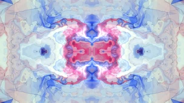 Цифрова турбулентна енергія неонова фарба симетрична хмара м'яка рухома хвилястий анімаційний фон нового унікального якісного мистецтва стильного барвистого радісного холодного динамічного красивого відеозапису — стокове відео