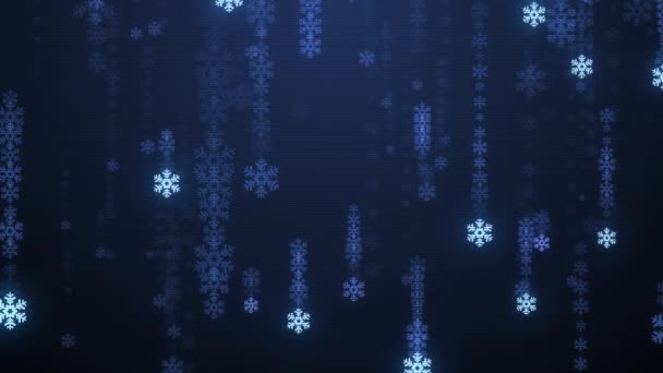 Sváteční sněhová vločka sníh déšť animace pozadí nové kvalitní tvar univerzální kouzlo motion dynamický animovaný barevné radostné dovolené hudební video záběry — Stock video