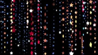 Festival yıldız yağmur animasyon arka plan yeni kalite şekil evrensel hareket dinamik animasyonlu renkli neşeli tatil müzik video görüntüleri