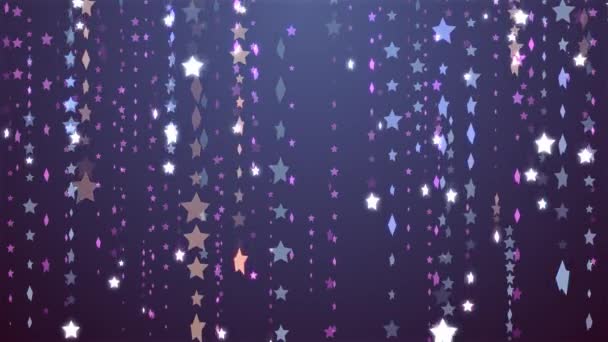 节日之星雨动画背景新质量形状万能运动动态动画多彩欢乐节日音乐视频画面 — 图库视频影像