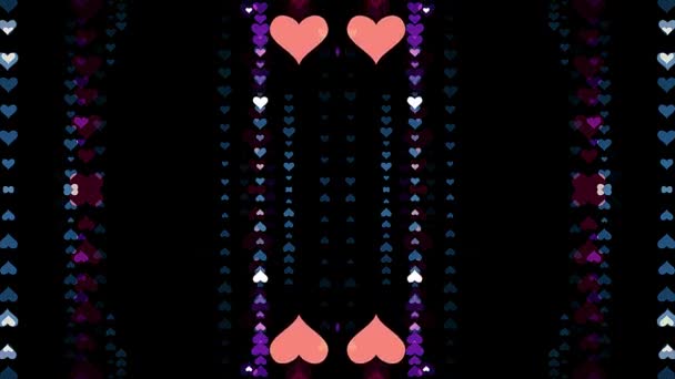 Διακοσμητική καρδιά σχήμα φώτα συμμετρική καλειδοσκοπική εθνικ φυλετικές ψυχεδελικό μοτίβο animation φόντο νέα ποιότητα ρετρό vintage Ενοικιαζόμενα μητρική Οικουμενική κίνηση δυναμική δροσερό ωραίο χαρούμενη βίντεο — Αρχείο Βίντεο