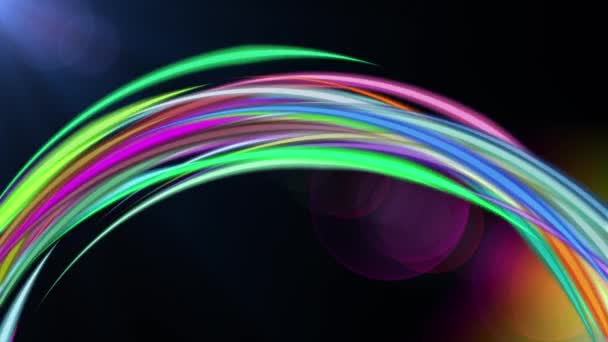 Abstrakte Regenbogenfarbe gezeichnet elegante Linien Streifen schöne Animation Hintergrund neue Qualität universelle Bewegung dynamisch animierte bunte fröhliche Musik Videomaterial — Stockvideo