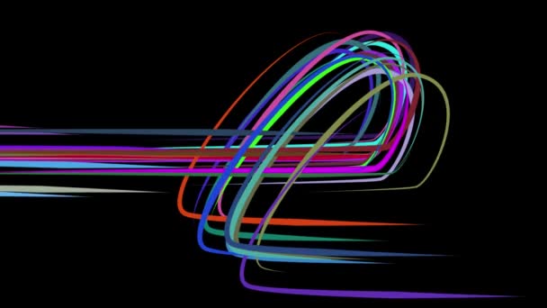 Abstrait arc-en-ciel couleur dessiné lignes élégantes rayures beau fond d'animation Nouvelle qualité mouvement universel dynamique animé coloré joyeux clip vidéo — Video