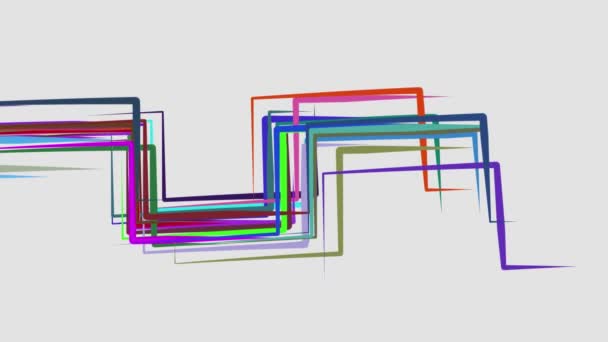 Abstrakte Regenbogenfarbe gezeichnet elegante Linien Streifen schöne Animation Hintergrund neue Qualität universelle Bewegung dynamisch animierte bunte fröhliche Musik Videomaterial — Stockvideo