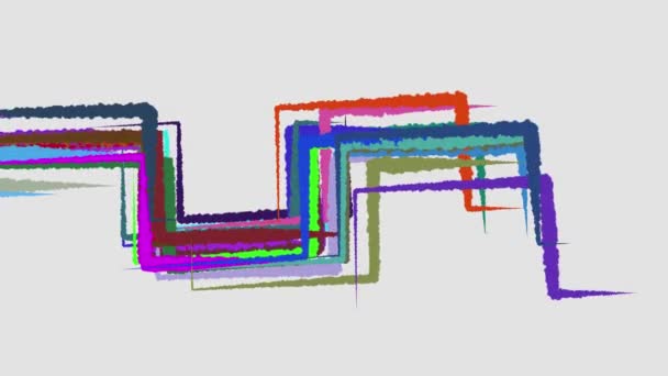 Abstrakte Regenbogenfarbe gezeichnet elegante Linien Streifen schöne Animation Hintergrund neue Qualität universelle Bewegung dynamisch animierte bunte fröhliche Musik Videomaterial — Stockvideo