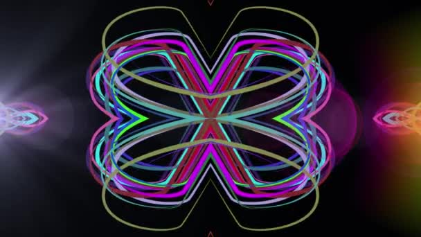 Abstrakte Regenbogenfarbe gezeichnet elegante Linien Streifen schöne Animation Hintergrund neue Qualität universelle Bewegung dynamisch animierte bunte fröhliche Musik Videomaterial — Stockvideo