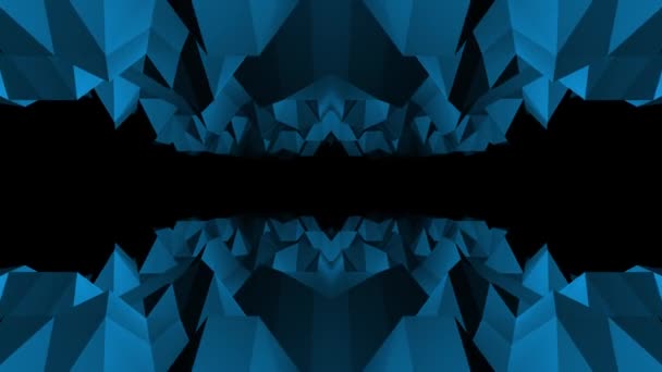 Abstract low polygonal blue cave flight seamless loop animation background new unique retro beautiful dynamic cool nice joyful video footage — Stock Video