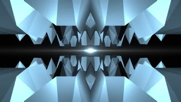 Abstraktní nízké polygonální modré jeskyně letu bezešvé smyčka animace pozadí nové unikátní retro krásné dynamické chladné pěkné radostné video záznam — Stock video