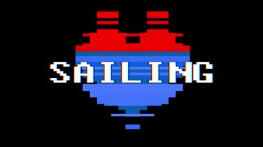 piksel kalp yelken kelime metin aksaklık girişim ekran sorunsuz döngü animasyon arka plan yeni dinamik retro vintage neşeli renkli video görüntüleri