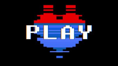 piksel kalp oyun kelime metin aksaklık girişim ekran sorunsuz döngü animasyon arka plan yeni dinamik retro vintage neşeli renkli video görüntüleri