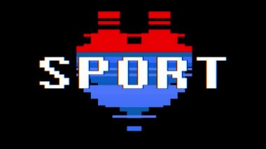 piksel kalp spor kelime metin aksaklık girişim ekran sorunsuz döngü animasyon arka plan yeni dinamik retro vintage neşeli renkli video görüntüleri
