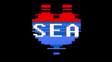 piksel kalp deniz kelime metin aksaklık girişim ekran sorunsuz döngü animasyon arka plan yeni dinamik retro vintage neşeli renkli video görüntüleri