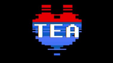 piksel kalp çay kelime metin aksaklık girişim ekran sorunsuz döngü animasyon arka plan yeni dinamik retro vintage neşeli renkli video görüntüleri