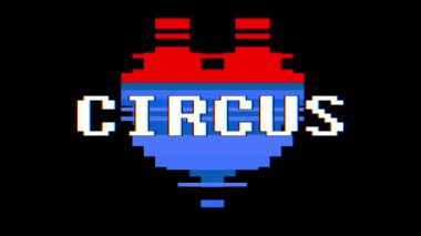 piksel kalp sirk sözcük metin aksaklık girişim ekran sorunsuz döngü animasyon arka plan yeni dinamik retro vintage neşeli renkli video görüntüleri