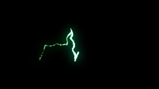 Gröna Lightning hjärta puls sömlös loop animation bakgrund nya kvalitet unika natur ljuseffekt videofilmer — Stockvideo