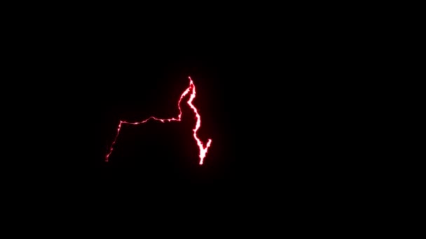 Красная молния сердце пульс бесшовный цикл анимации фон новое качество уникальное природа световой эффект видео кадры — стоковое видео