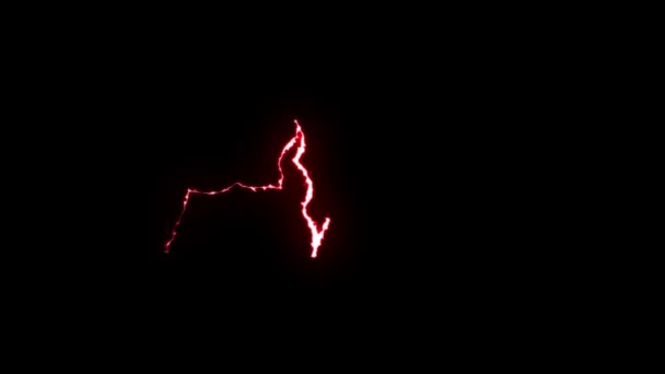 ROJO Rayo corazón pulso sin costura bucle animación fondo nueva calidad naturaleza única luz efecto vídeo material — Vídeo de stock