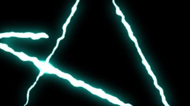 loopable mavi neon şimşek işareti yıldız sembolü şekil uçuş siyah arka plan animasyon yeni kalite benzersiz doğa ışık efekti video görüntüleri