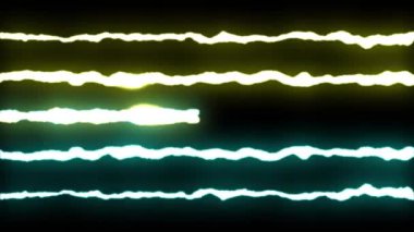 loopable mavi sarı neon yıldırım cıvata simetrik Zig Zag şekil siyah arka plan animasyon yeni kalite benzersiz doğa ışık efekti video görüntüleri üzerinde uçuş