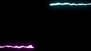 loopable mavi mor neon yıldırım cıvata simetrik Zig Zag şekil siyah arka plan animasyon yeni kalite benzersiz doğa ışık efekti video görüntüleri üzerinde uçuş