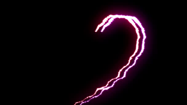 Animowane Lightning Bolt Lotu Czarnym Tle Płynna Pętla Animacji Nowe — Wideo stockowe