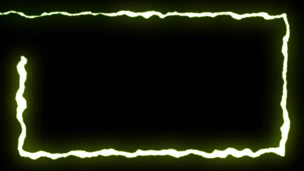 Loopable GIALLO neon Fulmine forma volo SPIRAL su sfondo nero animazione nuova qualità unica natura effetto luce filmati video — Video Stock