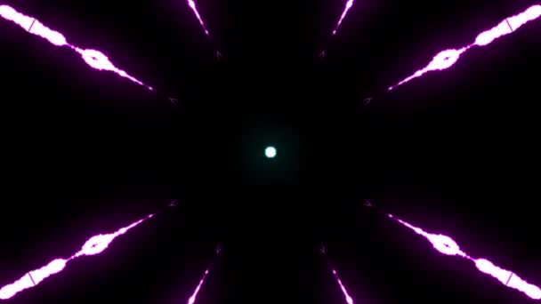 Forma de estrella RAINBOW animada loopable Rayos desde el centro de la huelga en la animación de fondo negro nueva calidad única naturaleza dinámica efecto de luz video metraje — Vídeo de stock