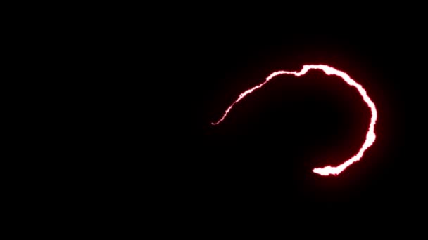 Loopable neon Red Blue Lightning bolt nekonečna symbol tvaru letu na černém pozadí animace nové kvalitní unikátní přírodní světelný efekt video záběry — Stock video