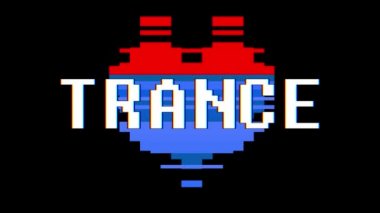 piksel kalp Trance kelime metin aksaklık girişim ekran sorunsuz döngü animasyon arka plan yeni dinamik retro vintage neşeli renkli video görüntüleri