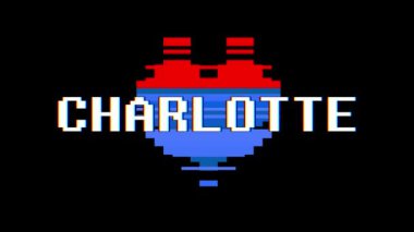 piksel kalp Charlotte kelime metin aksaklık girişim ekran sorunsuz döngü animasyon arka plan yeni dinamik retro vintage neşeli renkli video görüntüleri