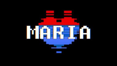 piksel kalp Maria kelime metin aksaklık girişim ekran sorunsuz döngü animasyon arka plan yeni dinamik retro vintage neşeli renkli video görüntüleri