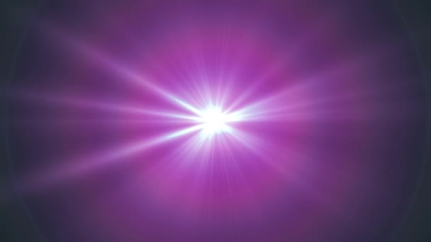 Étoile centrale brillant lentille optique tournante fusées éclairantes brillant bokeh boucle sans couture animation fond d'art - nouvelle qualité lumière naturelle lampe rayons effet dynamique coloré lumineux vidéo — Video