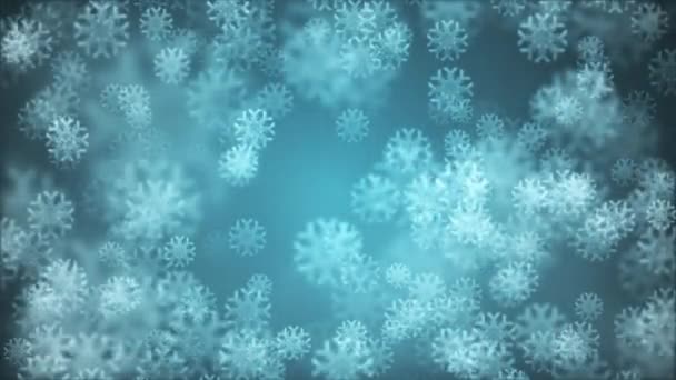 Fondo de animación de copo de nieve flotante aleatorio Nueva calidad forma movimiento universal dinámico animado colorido alegre fiesta música video metraje — Vídeos de Stock