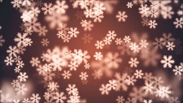 Випадковий плавучий сніжинковий анімаційний фон Нова якісна форма універсального руху динамічний анімований барвистий різдвяний музичний відеозапис — стокове відео