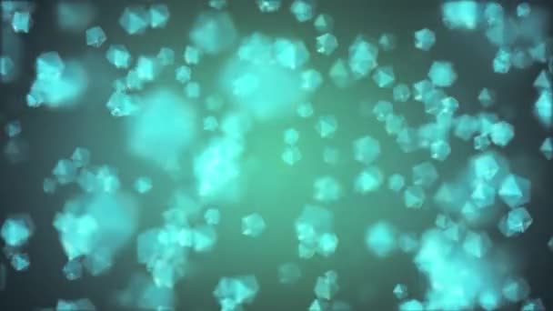 De nombreux cristaux volants aléatoires décoloration dans l'espace de couleur animation arrière-plan nouvelle qualité mouvement universel dynamique animé coloré joyeux cool vidéo — Video