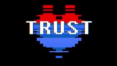 piksel kalp güven kelime metin aksaklık girişim ekran sorunsuz döngü animasyon arka plan yeni dinamik retro vintage neşeli renkli video görüntüleri