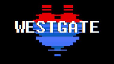 piksel kalp Westgate kelime metin aksaklık girişim ekran sorunsuz döngü animasyon arka plan yeni dinamik retro vintage neşeli renkli video görüntüleri
